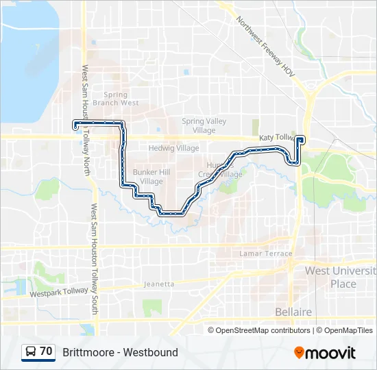 70 Bus Line Map