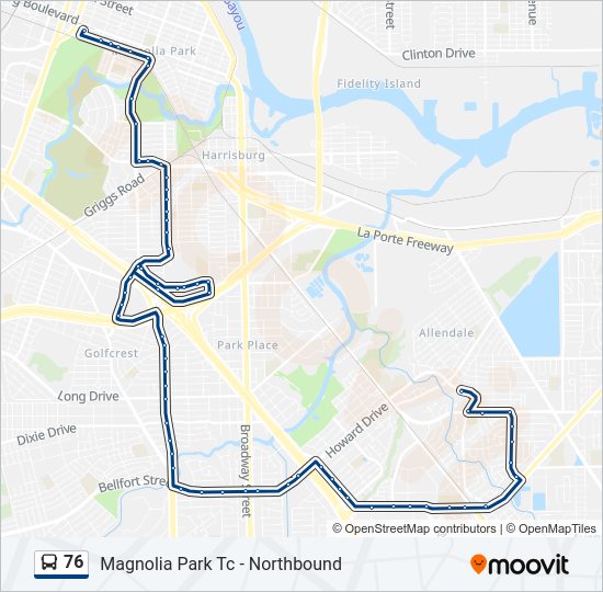 76 Bus Line Map