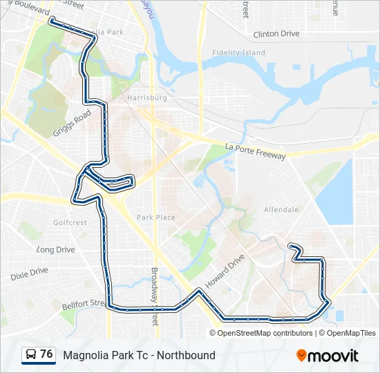 76 Bus Line Map