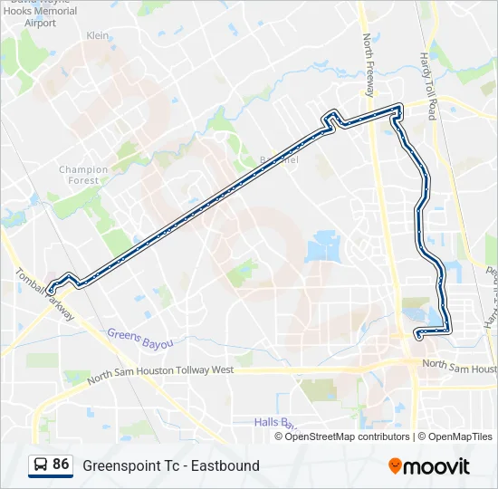 86 Bus Line Map