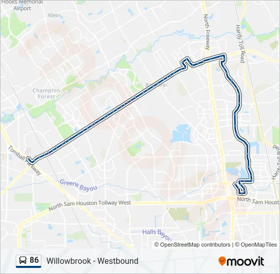 86 Bus Line Map