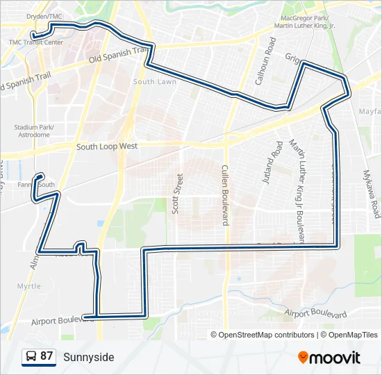 87 Bus Line Map