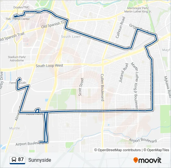 87 Bus Line Map