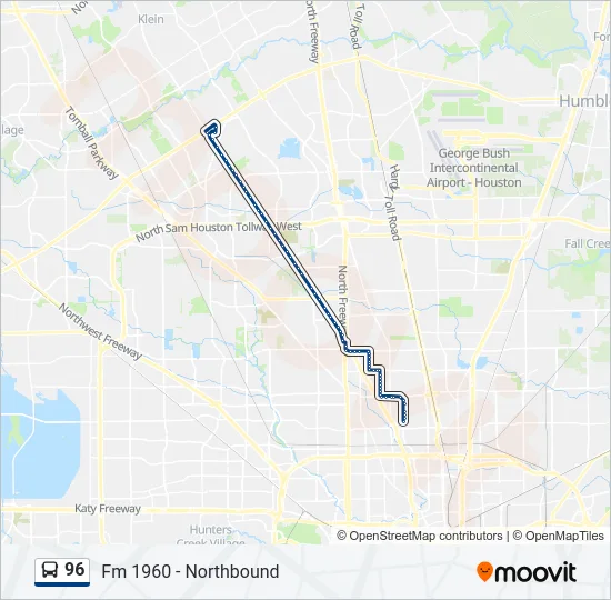 96 Bus Line Map