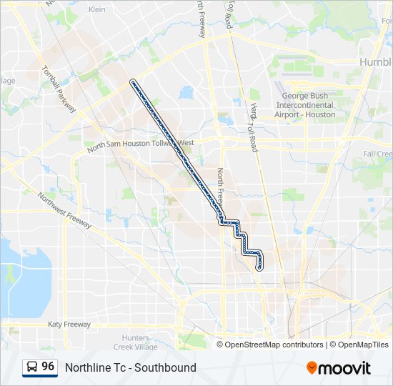 96 Bus Line Map