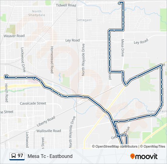 97 Route: Schedules, Stops & Maps - Mesa Tc - Eastbound (Updated)