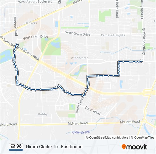 Mapa de 98 de autobús