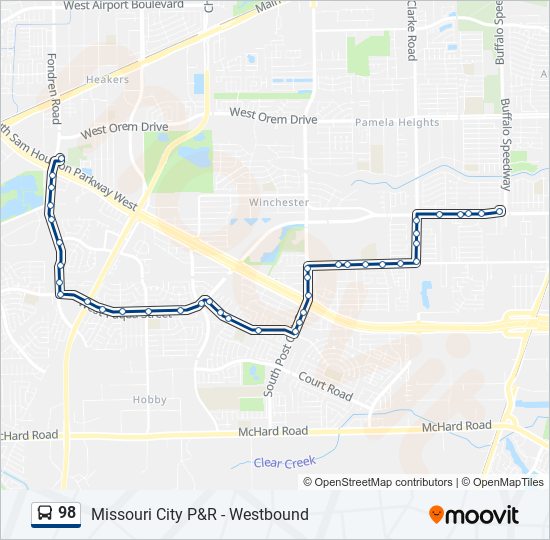 Mapa de 98 de autobús