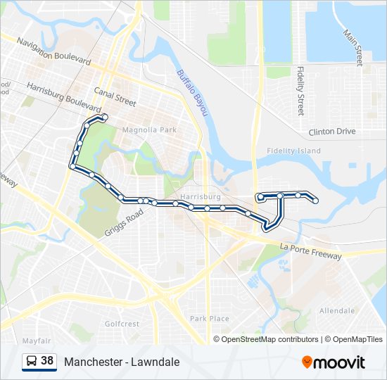 38 bus Line Map