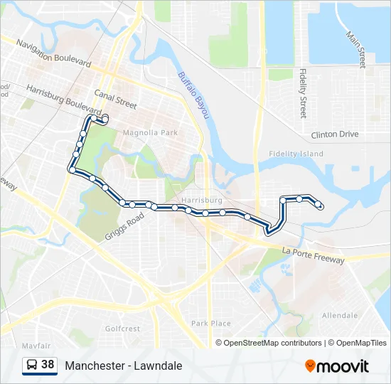 38 Bus Line Map