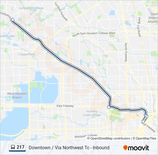 217 bus Line Map