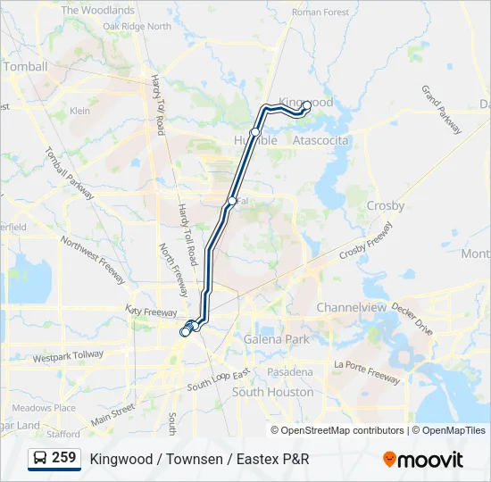 259 Bus Line Map