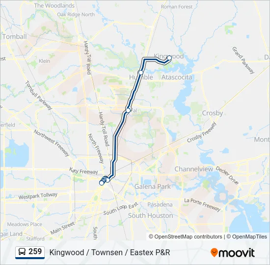 259 Bus Line Map