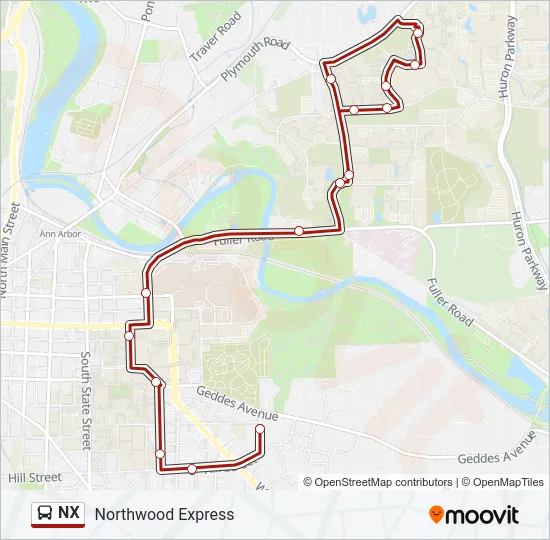 NX Bus Line Map