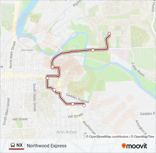 NX Bus Line Map
