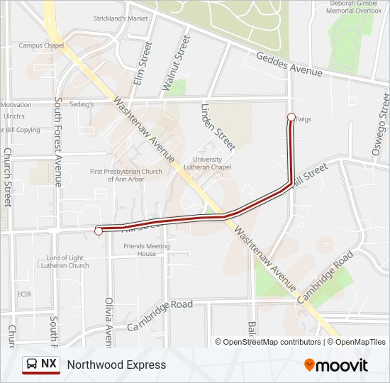 NX Bus Line Map