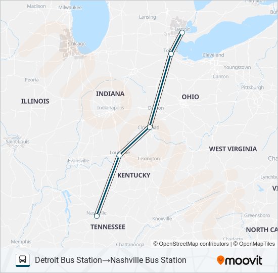 greyhound us0135 Route: Schedules, Stops & Maps - Detroit Bus Station‎→ ...