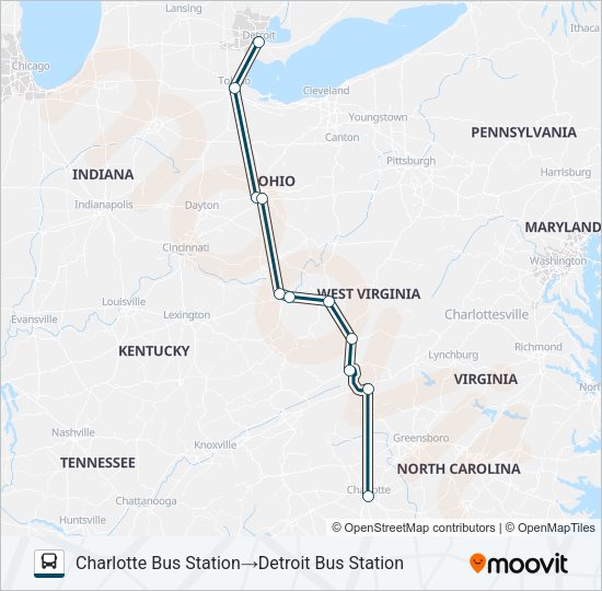GREYHOUND US0140 Bus Line Map