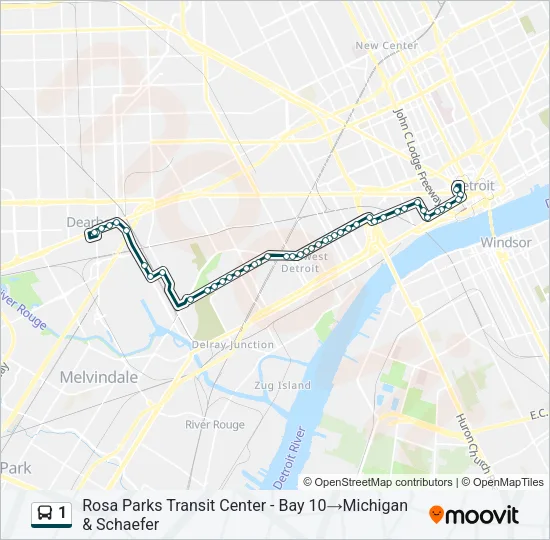 1 Bus Line Map