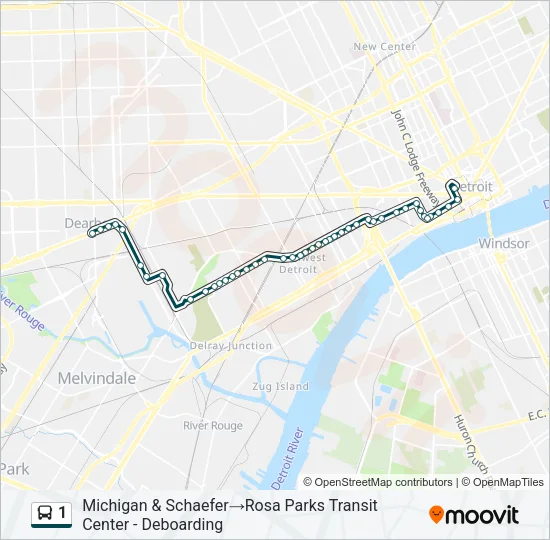 1 Bus Line Map