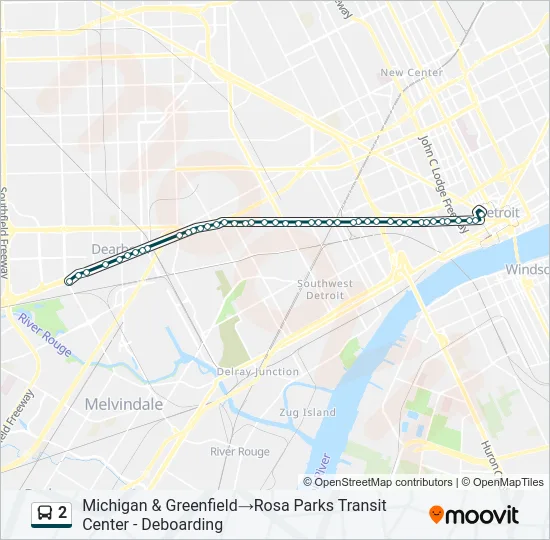 2 Bus Line Map