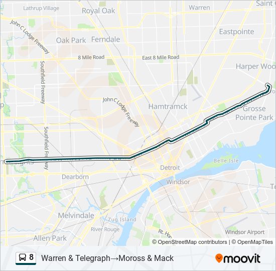 8 Bus Line Map