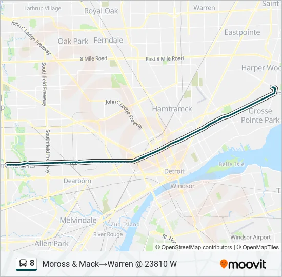 8 Bus Line Map