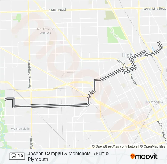 15 Bus Line Map
