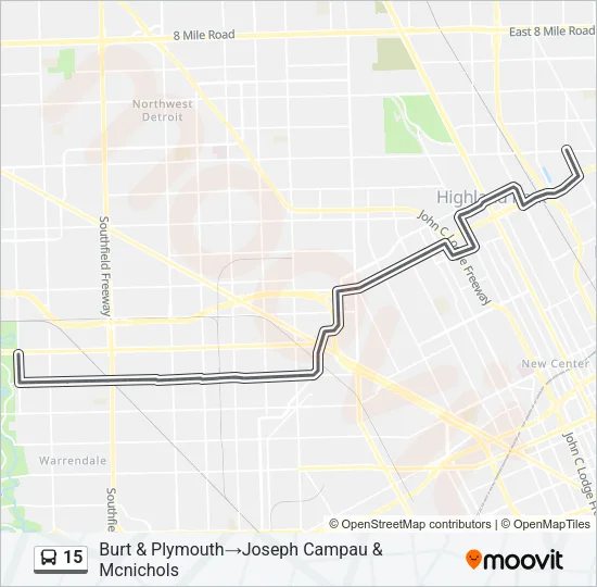 15 Bus Line Map