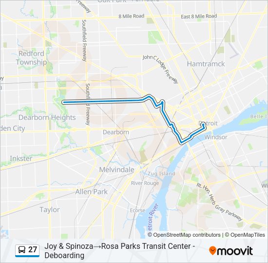 27 Bus Line Map