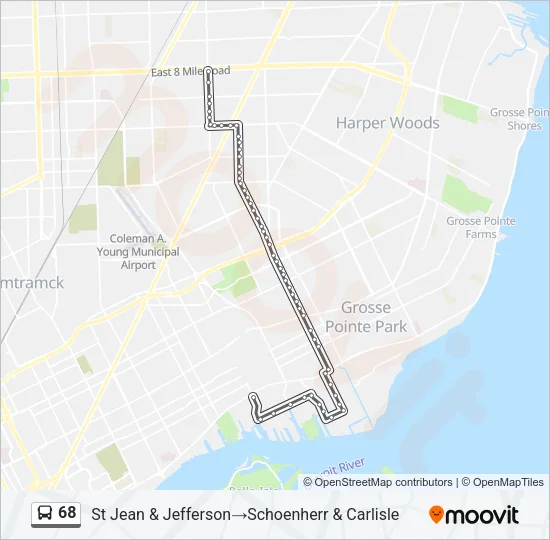 68 Bus Line Map