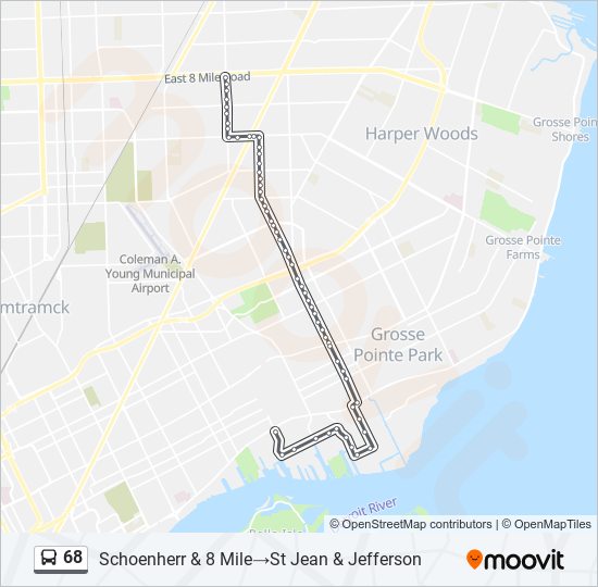 68 bus Line Map