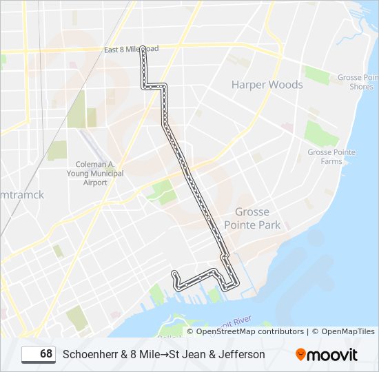 Mapa de 68 de autobús
