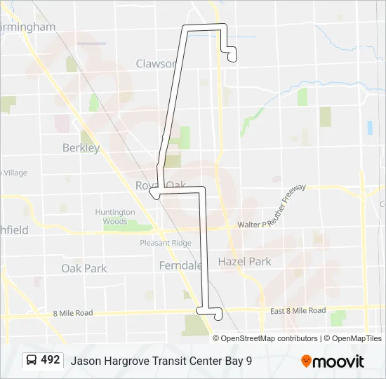 492 Bus Line Map