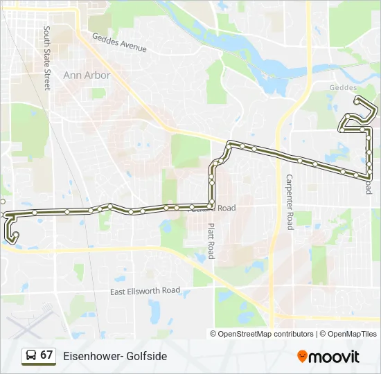 67 Bus Line Map