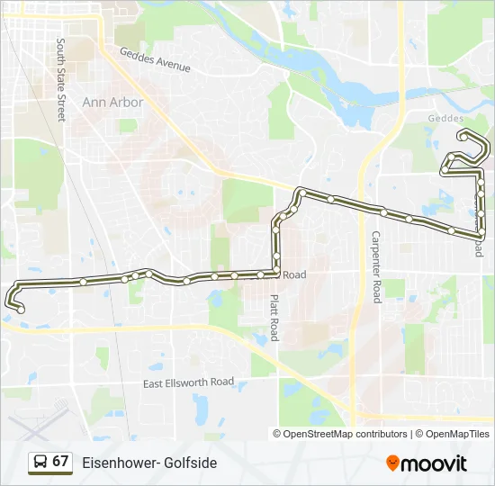 67 Bus Line Map