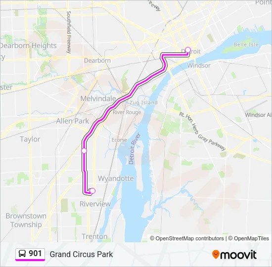 901 Bus Line Map