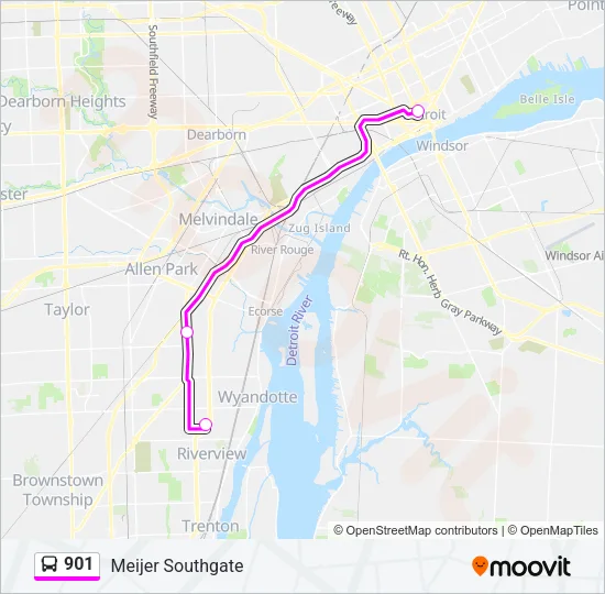901 Bus Line Map