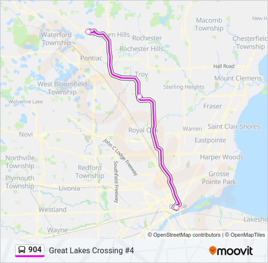 904 Bus Line Map