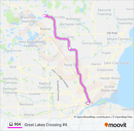 904 Bus Line Map