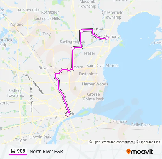 905 Bus Line Map