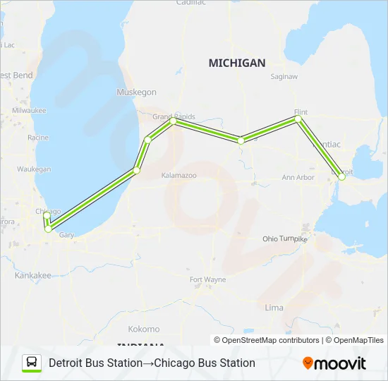 FLIXBUS 2552 Bus Line Map
