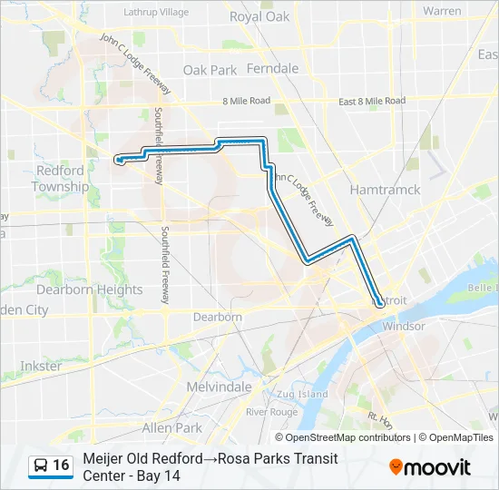 16 Bus Line Map