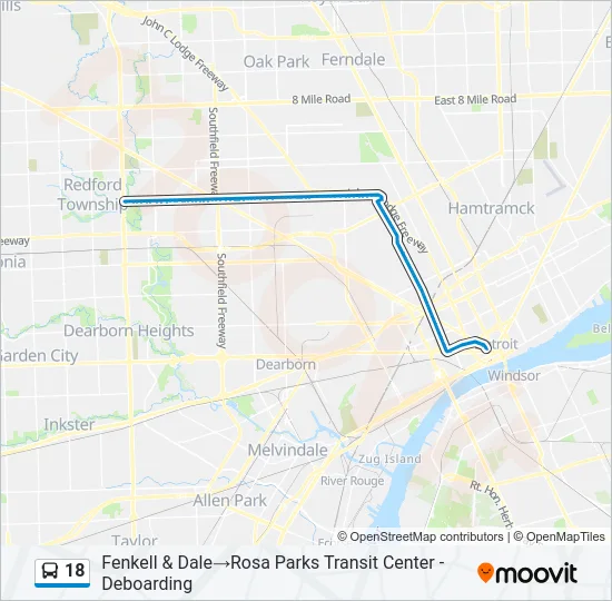 18 Bus Line Map