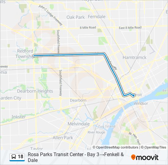 Mapa de 18 de autobús