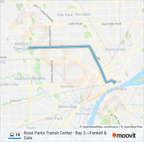 18 Bus Line Map