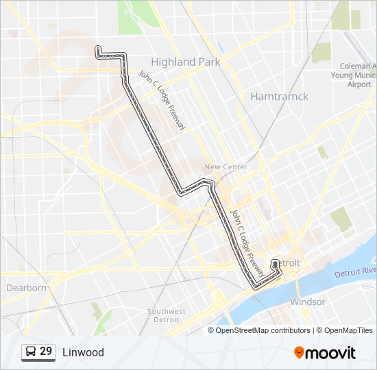 29 bus Line Map