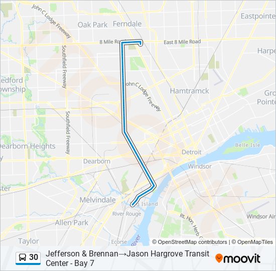 30 bus Line Map