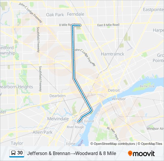 30 bus Line Map