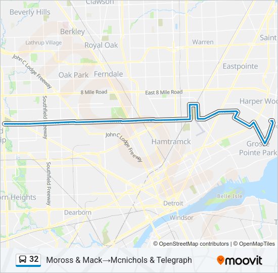 32 Bus Line Map